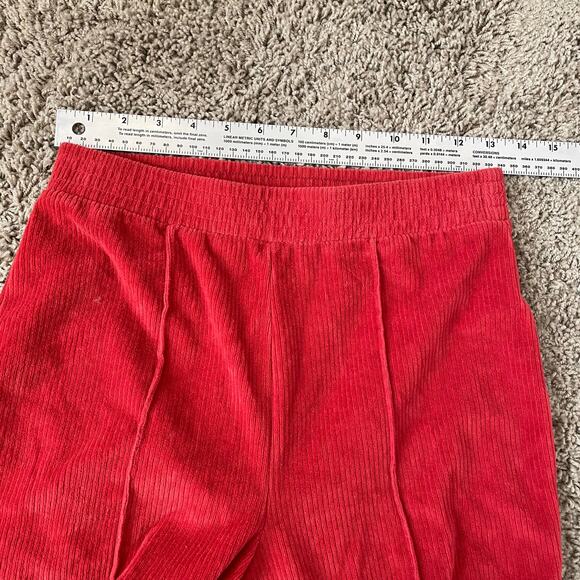 Aerie Groove-On Ribbed Velour Corduroy Flare Pant sundried red sz S - Picture 7 of 11